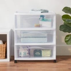 3 Drawer Wide Cart White - Brightroom™