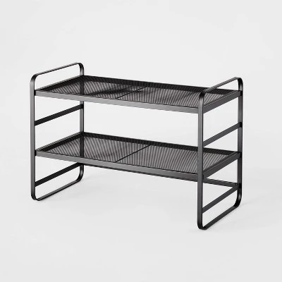 2 Tier Shoe Rack Metal Mesh - Brightroom™ Black 5 2 Tier Shoe Rack Metal Mesh - Brightroom™ Black - Image 3