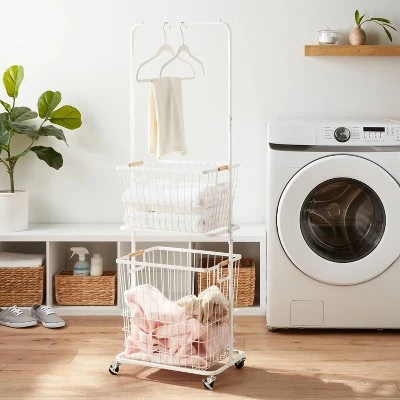 Metal Laundry Station with Basket and Hamper - Brightroom™ 3 Metal Laundry Station with Basket and Hamper - Brightroom™