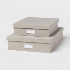 Canvas Desk Storage Box Set of 2 - Brightroom™ Gray -Brightroom shop GUEST 6d99f21c f878 4b0e 9ebb 9b6fd8e70c76