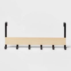Large Over the Door Hook with Wood 6 Hooks - Brightroom™ Matte Black 10 Large Over the Door Hook with Wood 6 Hooks - Brightroom™ Matte Black -Brightroom shop GUEST 6e3d4c8e 1b64 444c b060 7ff56ecf7122