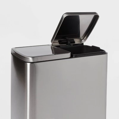 60L Stainless Steel Step Trash and Recycle Can - Brightroom™ 4 60L Stainless Steel Step Trash and Recycle Can - Brightroom™ - Image 2