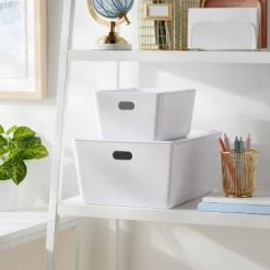 11L Stacking Bin with Lid White - Brightroom™
