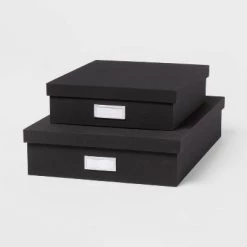 Canvas Desk Storage Box Set of 2 - Brightroom™ Gray -Brightroom shop GUEST 865b7d07 3a75 494b 99e8 39d25c3e9964
