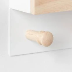 Mixed Material Mail Holder Matte White Hooks on Light Wood - Brightroom™ -Brightroom shop GUEST 9409c609 1aba 43f9 af58 cd31447ed981