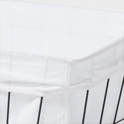 Metal Wire Laundry Basket with Fabric Liner - Brightroom™ 4 Metal Wire Laundry Basket with Fabric Liner - Brightroom™ - Image 2