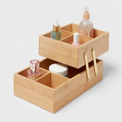 10" x 6" x 5" Hinged Bamboo Countertop Organizer - Brightroom™ 5 10" x 6" x 5" Hinged Bamboo Countertop Organizer - Brightroom™ - Image 3