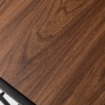 4 Tier Shoe Rack Black Metal with Walnut Wood - Brightroom™ 5 4 Tier Shoe Rack Black Metal with Walnut Wood - Brightroom™ - Image 3