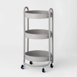 3 Tier Round Metal Utility Cart - Brightroom™ Gray 9 3 Tier Round Metal Utility Cart - Brightroom™ Gray -Brightroom shop GUEST a3f8786e 2813 41c1 b303 d6f067556317