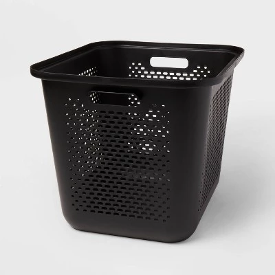 Large Decorative Plastic Bin with Cutout Handles - Brightroom™ White 6 Large Decorative Plastic Bin with Cutout Handles - Brightroom™ White - Image 4
