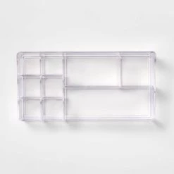 Bathroom Plastic 9 Slot Mixed Cosmetic Organizer Clear - Brightroom™ -Brightroom shop GUEST b6a8c92c 124b 42ff a4df dc6a93cd84ef