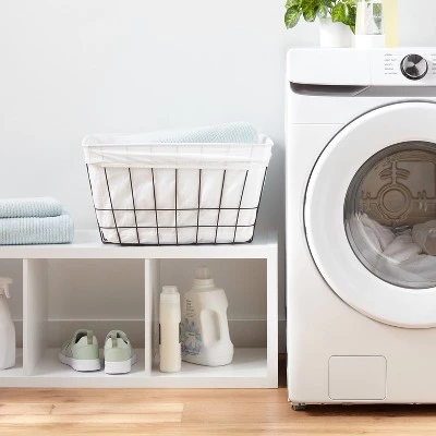 Metal Wire Laundry Basket with Fabric Liner - Brightroom™ 3 Metal Wire Laundry Basket with Fabric Liner - Brightroom™