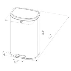 45L D Shape Step Trash Can - Brightroom™ -Brightroom shop GUEST c2061739 02e1 4b84 8bb6 9115a2781dbe