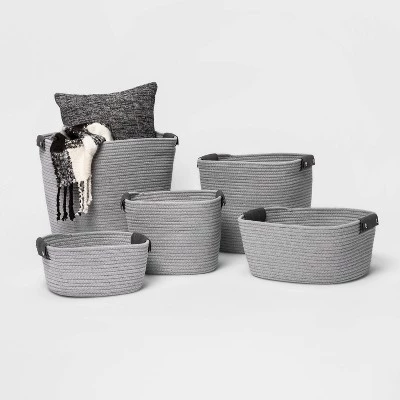 11" Decorative Coiled Rope Basket - Brightroom™ Gray 5 11" Decorative Coiled Rope Basket - Brightroom™ Gray - Image 3