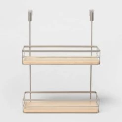 Over the Cabinet Tiered Shelves with Wood - Brightroom™ Brushed Nickel -Brightroom shop GUEST ca010873 fa30 4b13 b6a0 2c4b9b211bd7