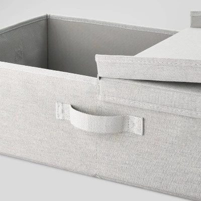 Underbed Fabric Bin with Lid Light Gray - Brightroom™ 4 Underbed Fabric Bin with Lid Light Gray - Brightroom™ - Image 2