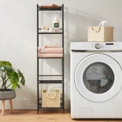 Folding 5 Shelf Narrow Black - Brightroom™