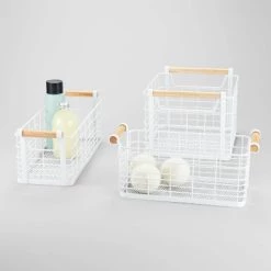 Rectangular Wire Natural Wood Handles Basket - Brightroom™ White 7 Rectangular Wire Natural Wood Handles Basket - Brightroom™ White -Brightroom shop GUEST cf74f9ae d5f3 45e4 b2fa ecc3ff35d094
