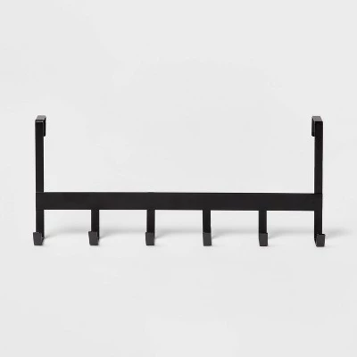 Large Over the Door Hook 6 Hooks - Brightroom™ Matte Black 6 Large Over the Door Hook 6 Hooks - Brightroom™ Matte Black - Image 4