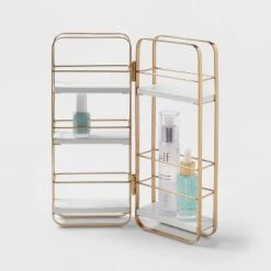 Foldable Shelf Countertop Organizer Brass - Brightroom™ -Brightroom shop GUEST d664cfd4 0de1 4ef6 8797 ef39fc3e15ee