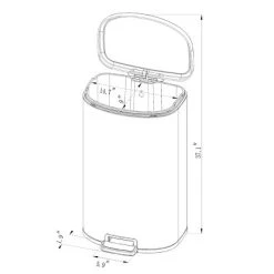 45L D Shape Step Trash Can - Brightroom™ -Brightroom shop GUEST dfcf1598 d01a 4f5f ae41 13a8e22b2c58