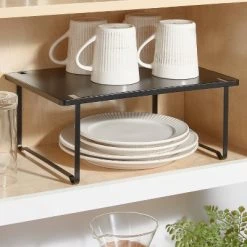 Metal Stacking Shelf with Powder Coated Finish Black - Brightroom™